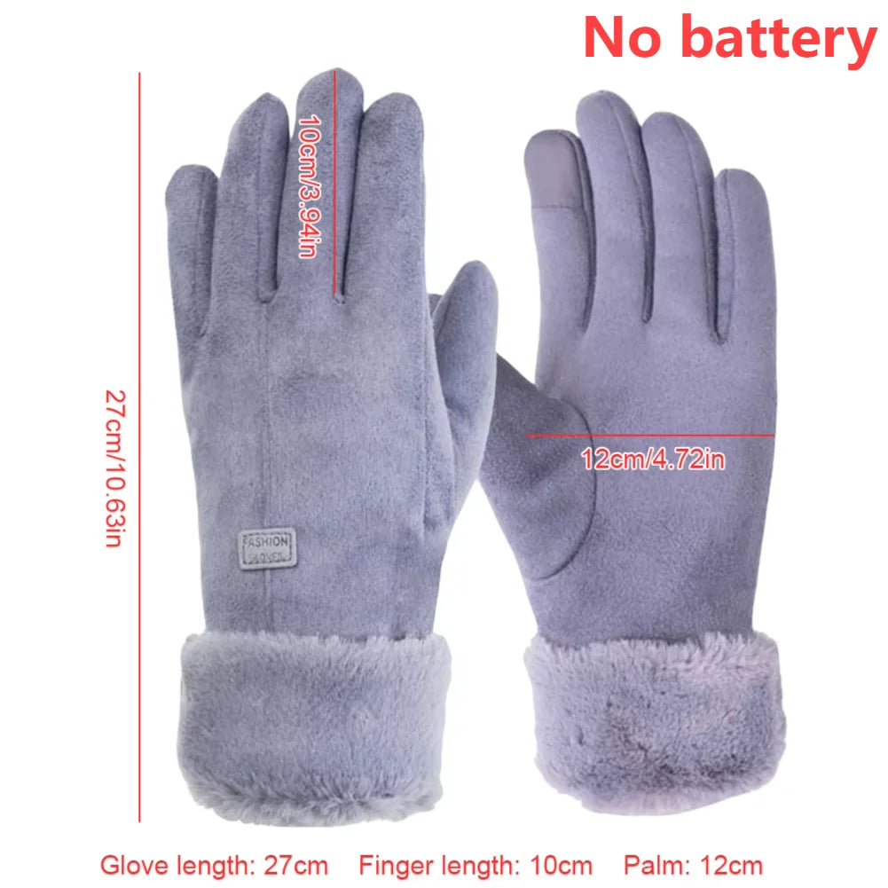 Winter Thermal Cycling Gloves 3 Gear Adjustment Heating Thermal Gloves Motorbike Racing Riding Gloves Windproof （No battery）
