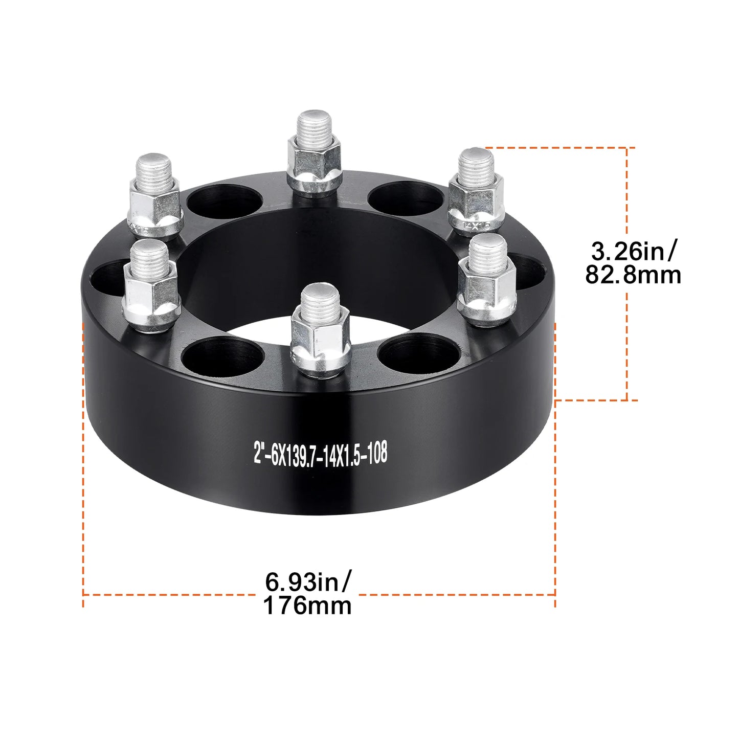 SucceBuy Wheel Spacers 8"x6.5" Wheel Adapters 8 Lug Forged Spacer 9/16"-18 Studs Spacers for Ford F250 F350 DodgeRam 2500 3500