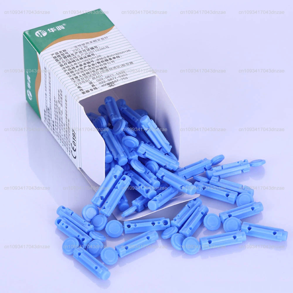 50pcs Blood Lancet Pen Disposable Needles Massage Stick Use For Pen Sterile Lancets Vent Drain Blood Lancet 28g Diabetes Testing