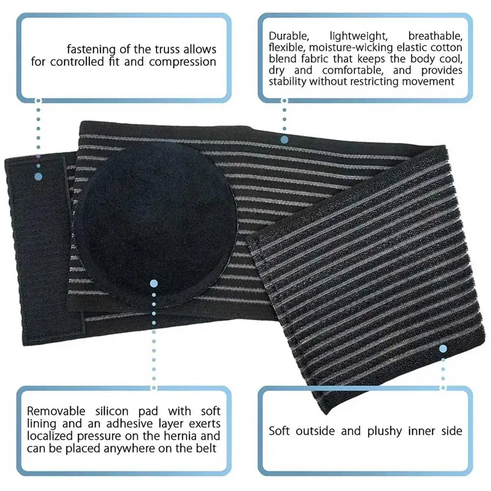 Premium Umbilical Hernia Belt Abdominal Binder with Hernia Support Pad, Navel Ventral Epigastric Incisional Belly Button Hernias