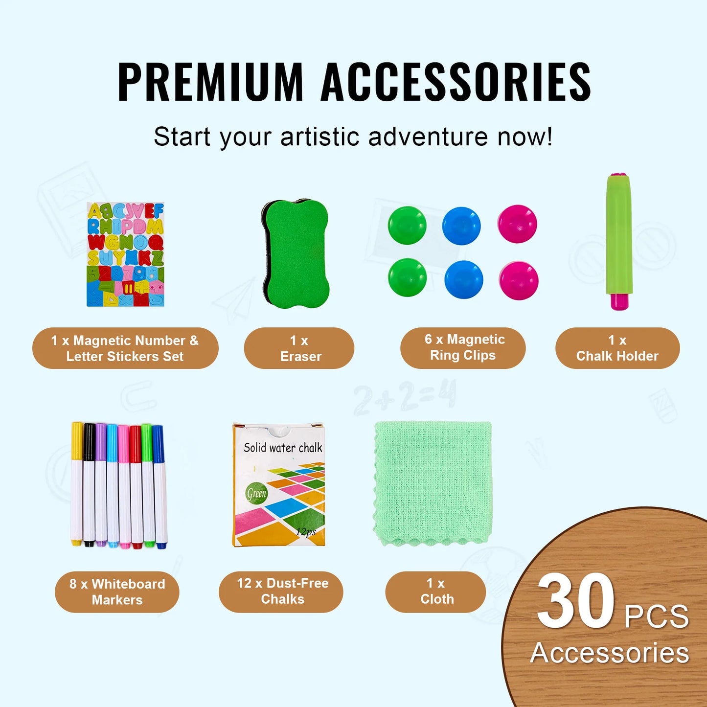 SucceBuy Standing Magnetic Drawing Board WordPad Art Easel with Painting Accessories Children Educational Toys for Kids Girl Boy