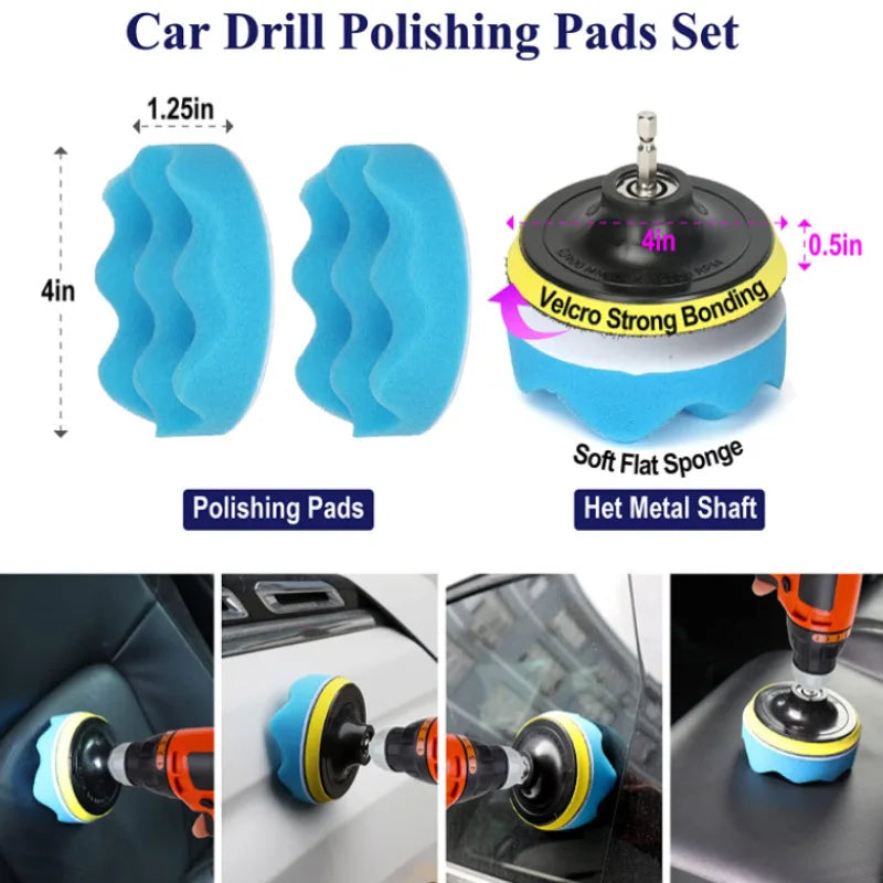 27Car Wash Cleaning Brush Set Car Interior Cleaning Electric Drill Bruch Head Detail Brush