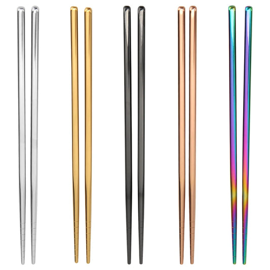 Stainless Steel Chopsticks Portable Non-slip Food Sticks Tableware Chinese Gifts
