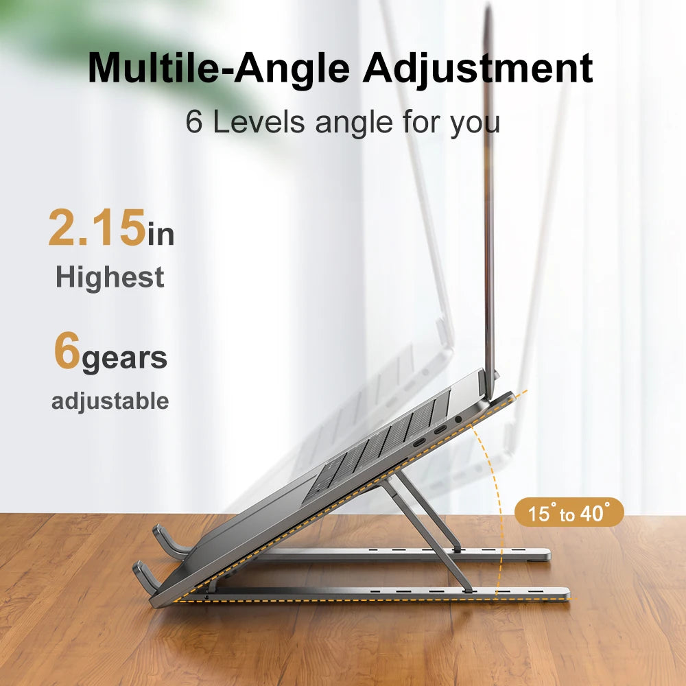 Aluminum Foldable Laptop Stand Adjustable Portable Notebook Holder Support Base For Macbook Air Pro Cooling Bracket Accessories