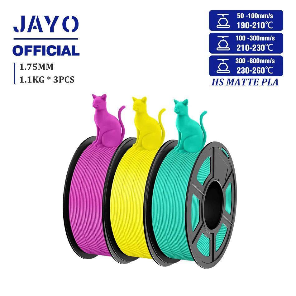 JAYO PLA Classic 1.75mm 3D Filament High Speed Matte PLA Filament For FDM 3D Printers 600mm/s High Speed Printing Materials