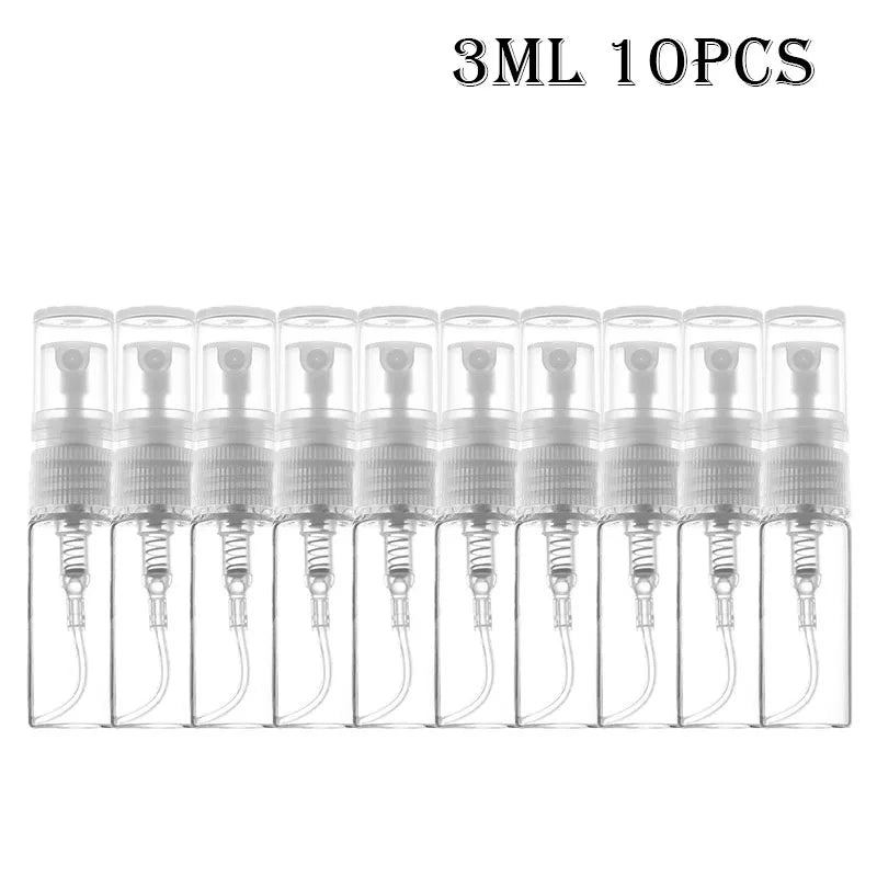 5/10Pcs 3ml 5ml 10ml Clear Mini Perfume Glass Bottle Empty Cosmetics Small Refillable Sample Perfume Atomizer Bottles