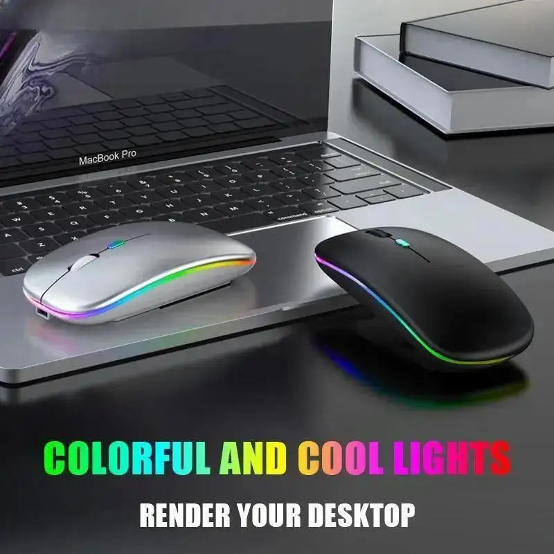 Bluetooth 2.4G USB Wireless Mouse Ergonomic Silent Gaming Mouse Portable Rechargeable RGB Backlight Mouse For Computer Laptop PC