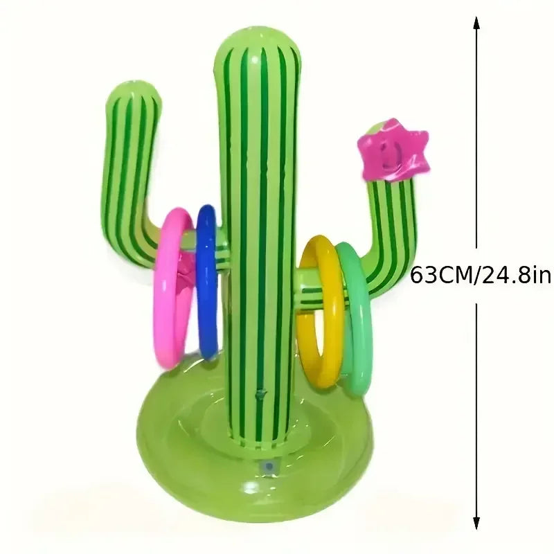 1 set of inflatable cactus, summer pool and beach interactive toys, this is an inflatable toy for outdoor pool parties and water