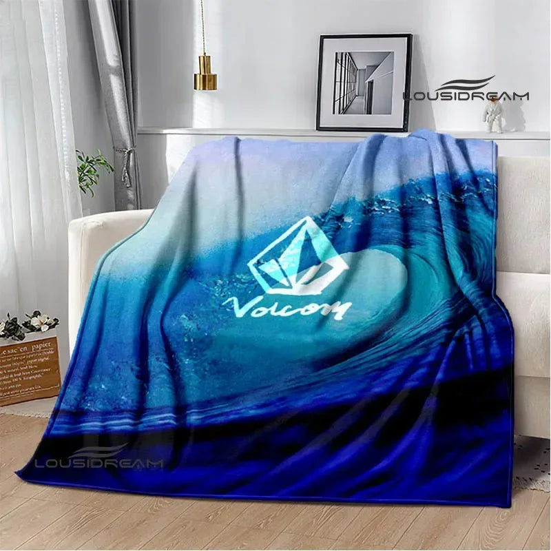V-VOLCOM LOGO Printed blankets Flannel Warm blanket Soft Cozy Blanket Travel Blankets bed linings cubre cama Birthday Gift