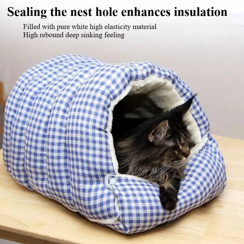 Foldable Winter Pet Sleep Bed/Bag for Cats Dogs, Thickened Semi-Enclosed Design, Soft Indoor, Christmas/Warm in autumn /winter