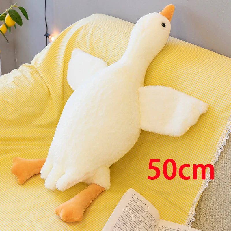 90/130/160/190cm plush baby goose stuffed animal throw pillow for large sofa, for bedtime companionship, plush pillow as a gift