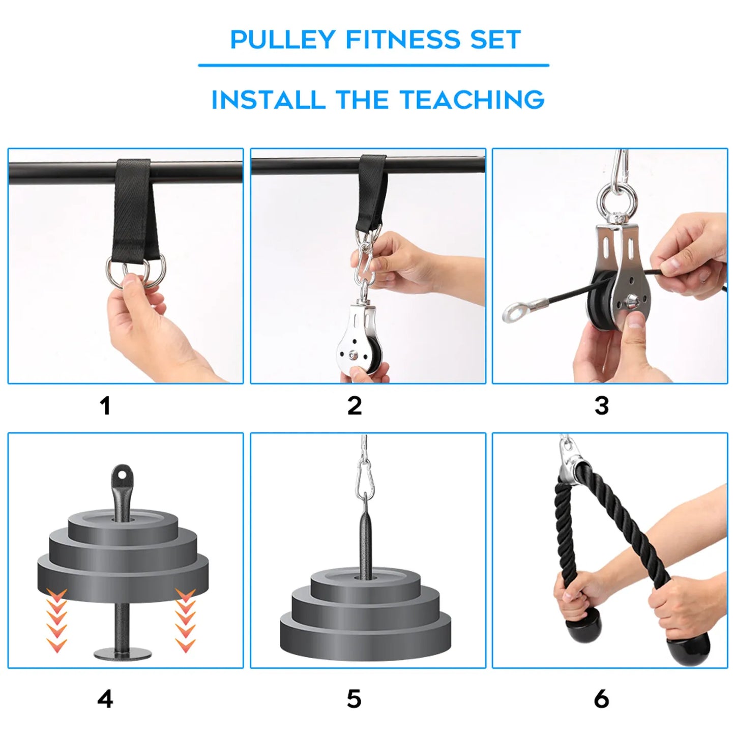 Pulley System Cable Attachment Pull Down Machine DIY Home Gym Workout Kit AU