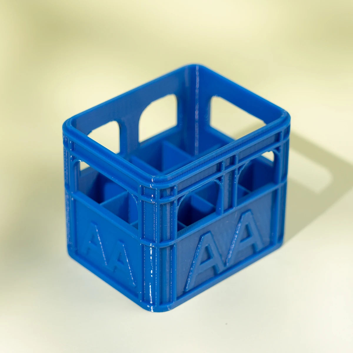 3D printed beer crate style stackable battery storage box, AA and AAA sizes, 18650 21700 9V.