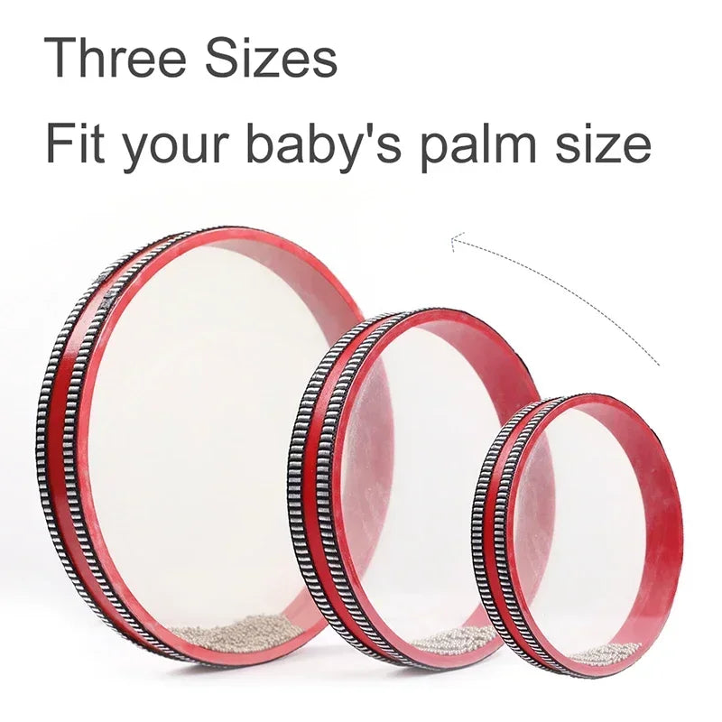 Baby Montessori Ocean Wave Bead Hand Drum Music Instruments Toys Early Learning Music Percussion Educational Toys For Baby Gifts