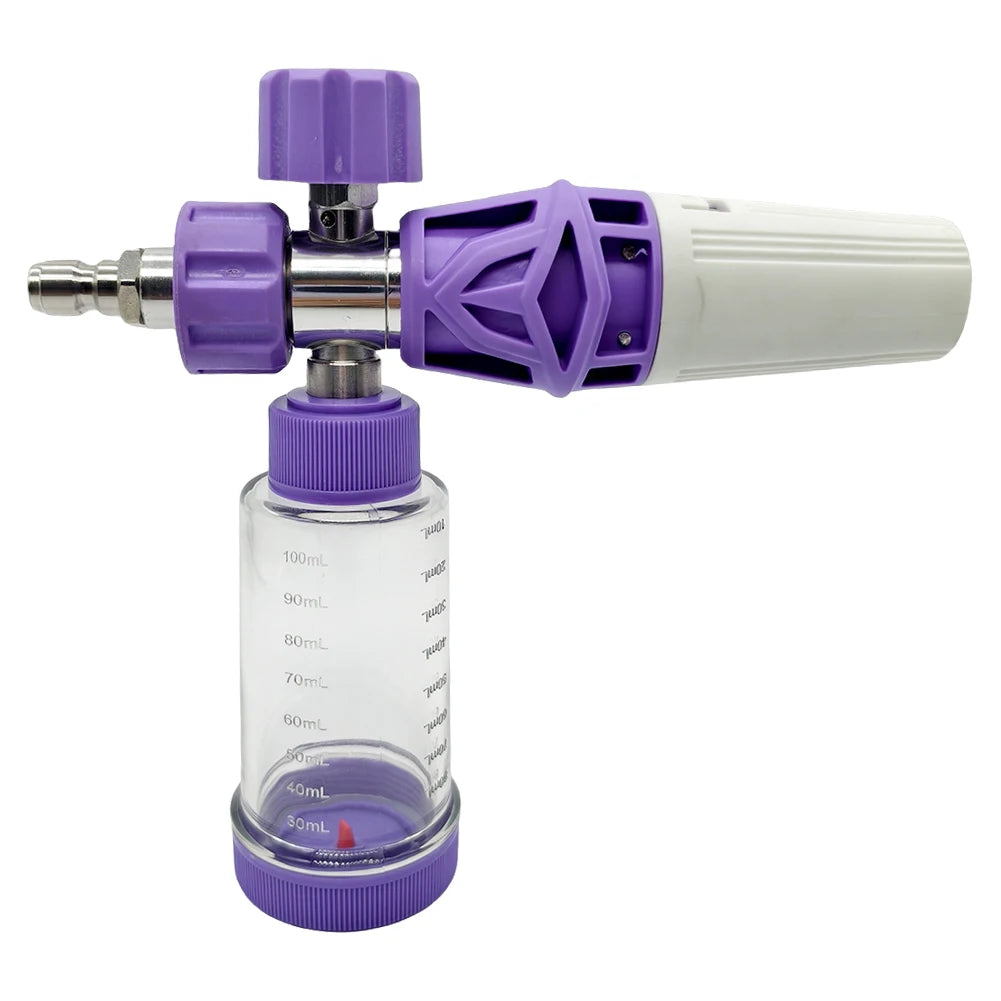 100ml Pressure Washer Gun Adjustable Car Wash Foam Sprayer 1/4 Inch Quick-Connect Liquid Foam Sprayer for Cleaning Cars SUVs
