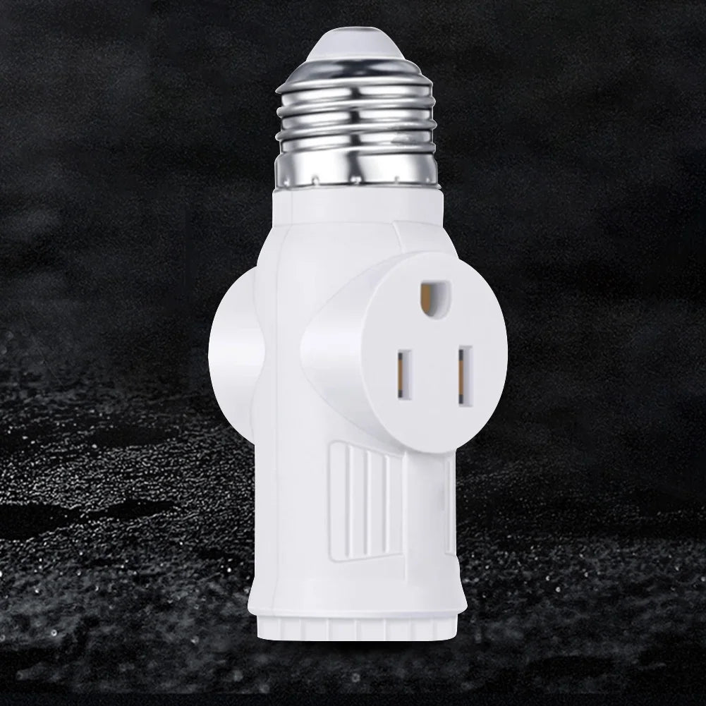 2 Pack Light Socket Adapter Lamp Holder Light Bulb To 2/3 Prong Outlet Adapter for Garages Living Rooms Hallways and More