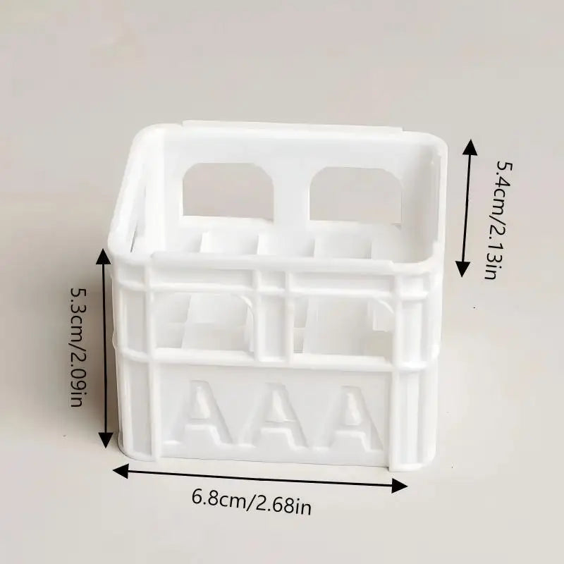 3D printed beer crate style stackable battery storage box, AA and AAA sizes, 18650 21700 9V.