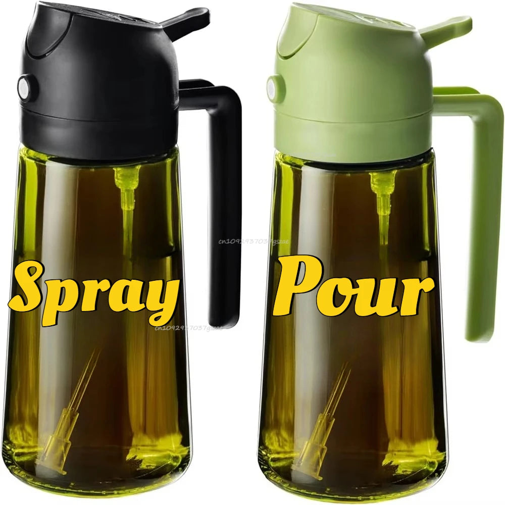 Oil Spray Bottle Oil Cruet Dispenser  Kitchen Items and Accessories 500ml Oil Spray for Cooking Plastics Spray Pour Camping BBQ