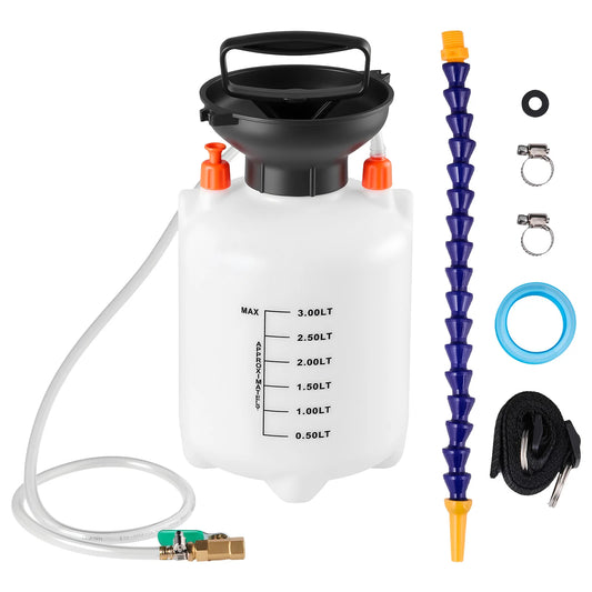 SucceBuy 3L Transmission Fluid Pump Manual Fluid Transfer Pump with HDPE Tank Automotive Oil Filling System for Cars Boats