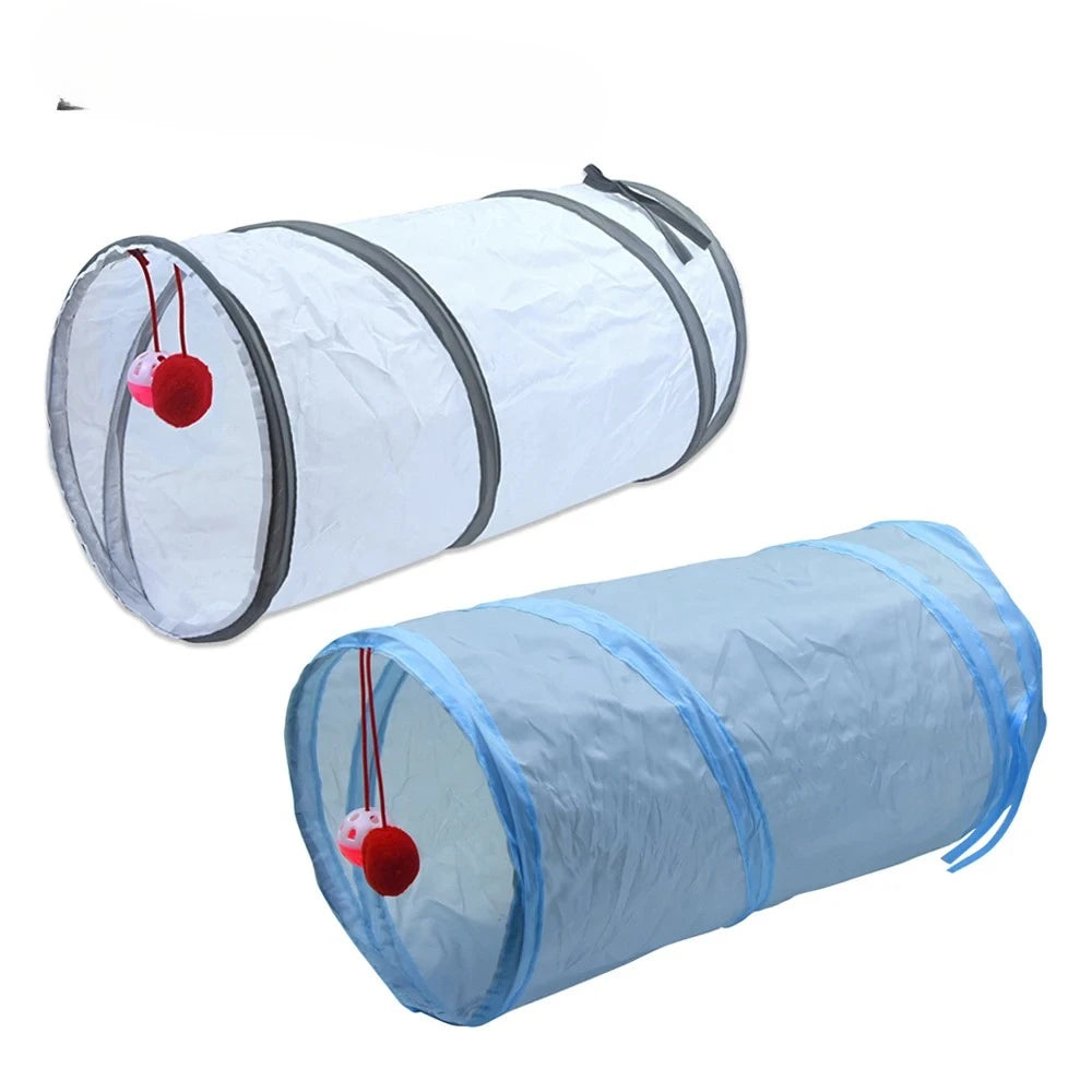 Short Tunnel Foldable Cat Toy Kitty Pet Training Interactive Fun Toy Tunnel Bored For Puppy Rabbit Play Tube