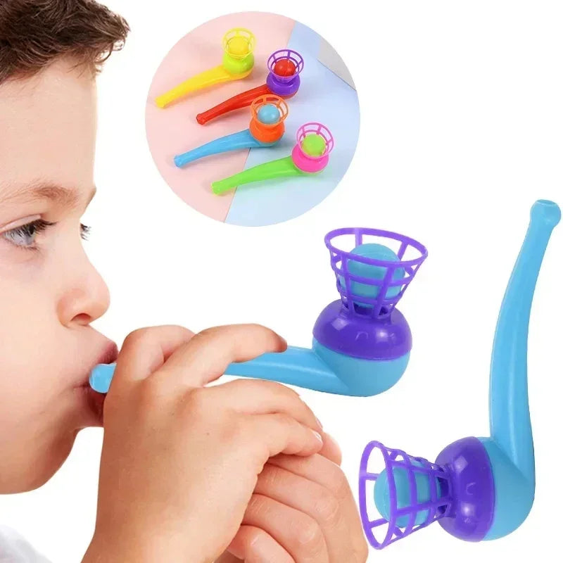 20PCS Suspended Blow Pipe Blow Ball Rod Game Children Balance Training Floating Blowing Ball Magic Dangling Family Kids Toy