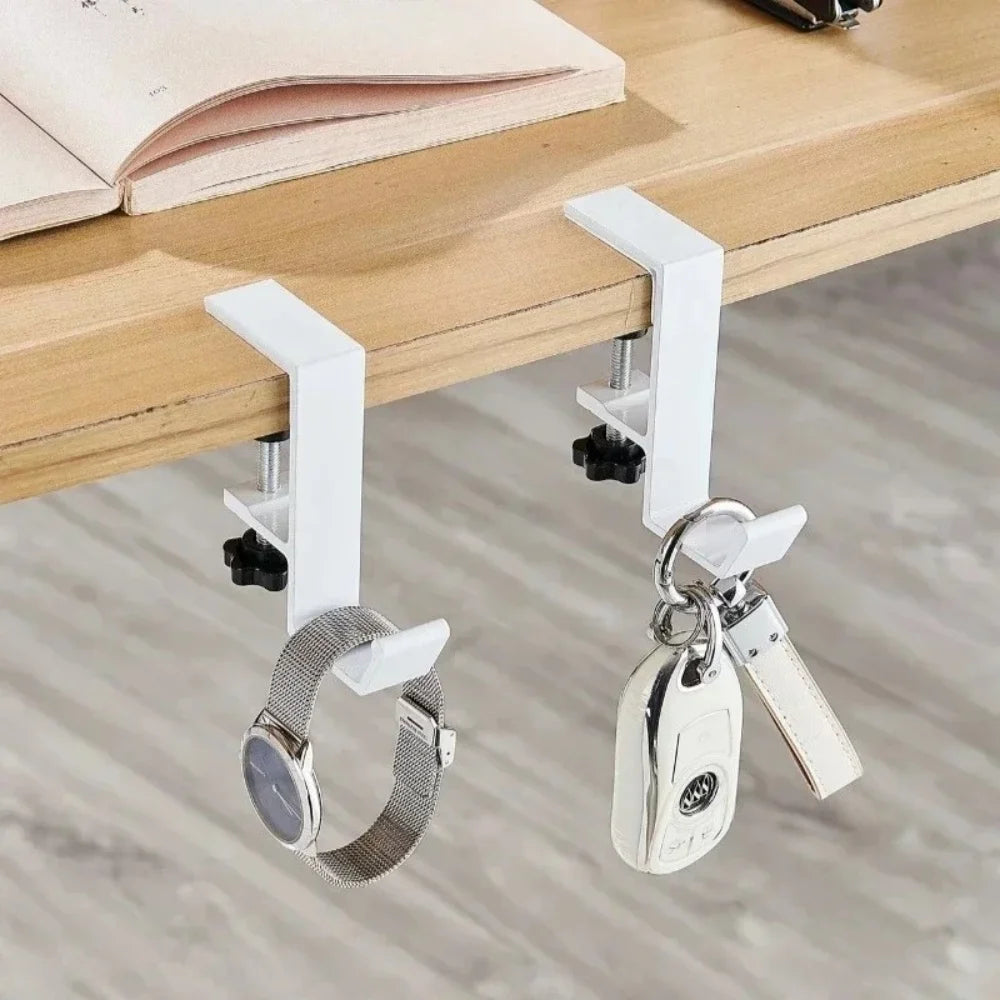 1/2pcs Punch-Free Adjustable Desk Edge Hook Multifunctional Headset Hanger Backpack Storage Rack No Drilling Hanging Desk Stand