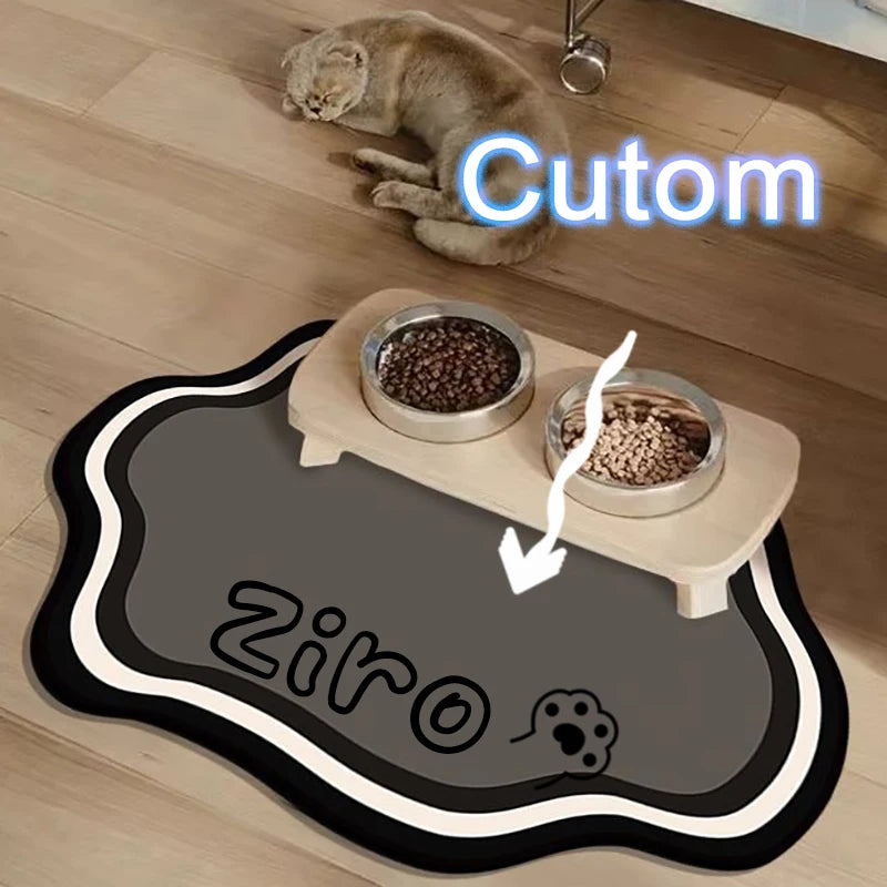  Custom Pet Feeding Mat Cute Shape Dog Diatom Mud Floor Mat Non-Slip Waterproof Home Decoration Dog Feeding Pad