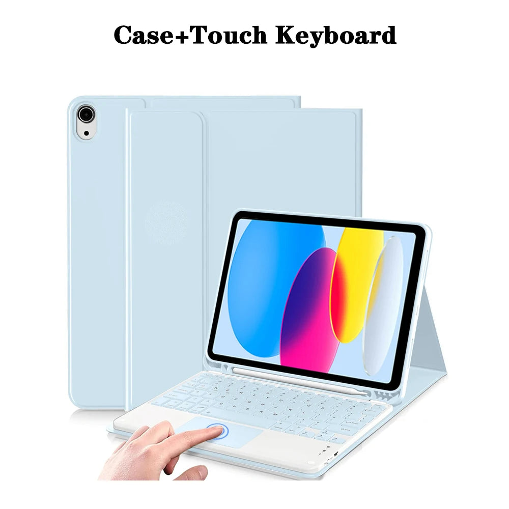 Keyboard Case for iPad (A16) 11th/10th Generation,Detachable Wireless Keyboard,Stand Folio Keyboard Cover with Pencil Holder