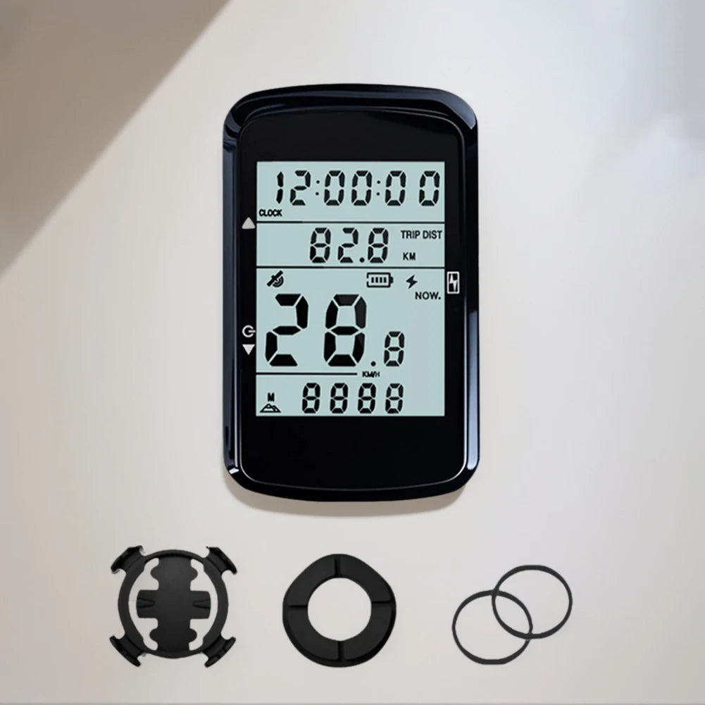 Wireless Bicycle Computer 2.4 Inch Screen Cycling Odometer with Backlight Wireless Speedometer Rechargeable for MTB Road Bike