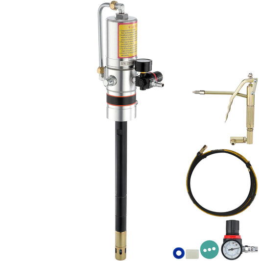 SucceBuy Pneumatic Grease Pump Air Operated with 13ft High Hose 360° Swivel Grease Gun Head Lubrication 50:1 Pressure Ratio