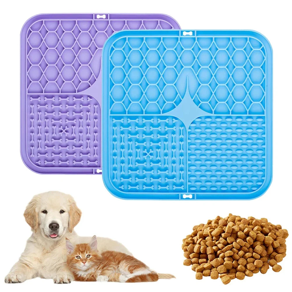 Silicone Licking Pad Pet Dog Lick Pad Bath Peanut Butter Slow Eating Licking Feeder Cats Lickmat Feeding Dog Lick Mat Supplies