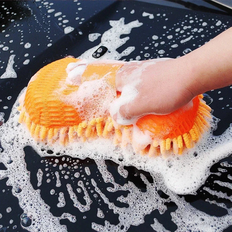 Car Wash Microfiber Chenille Car Wash Sponge Care Washing Brush Pad Washing Towel Auto Gloves Styling Accessories Gadget