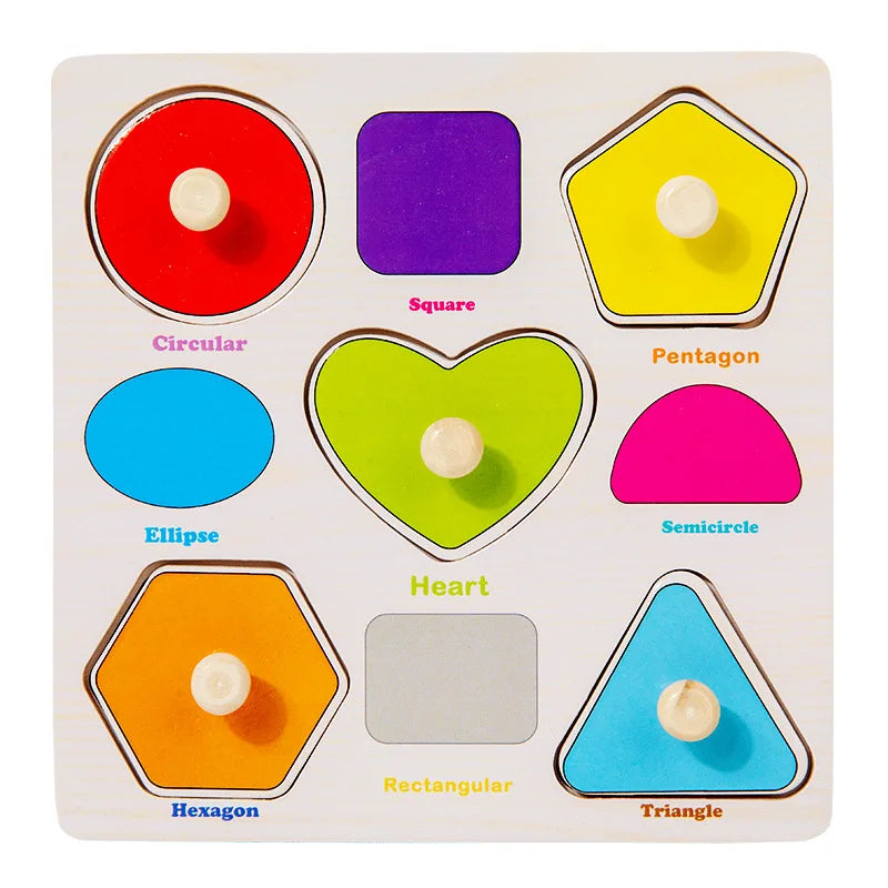 Montessori Baby Wooden Puzzle Toys Kids Educational Game 3D Cartoon Animal Jigsaw Puzzle Toys Activity Board for Child 2 3 Years