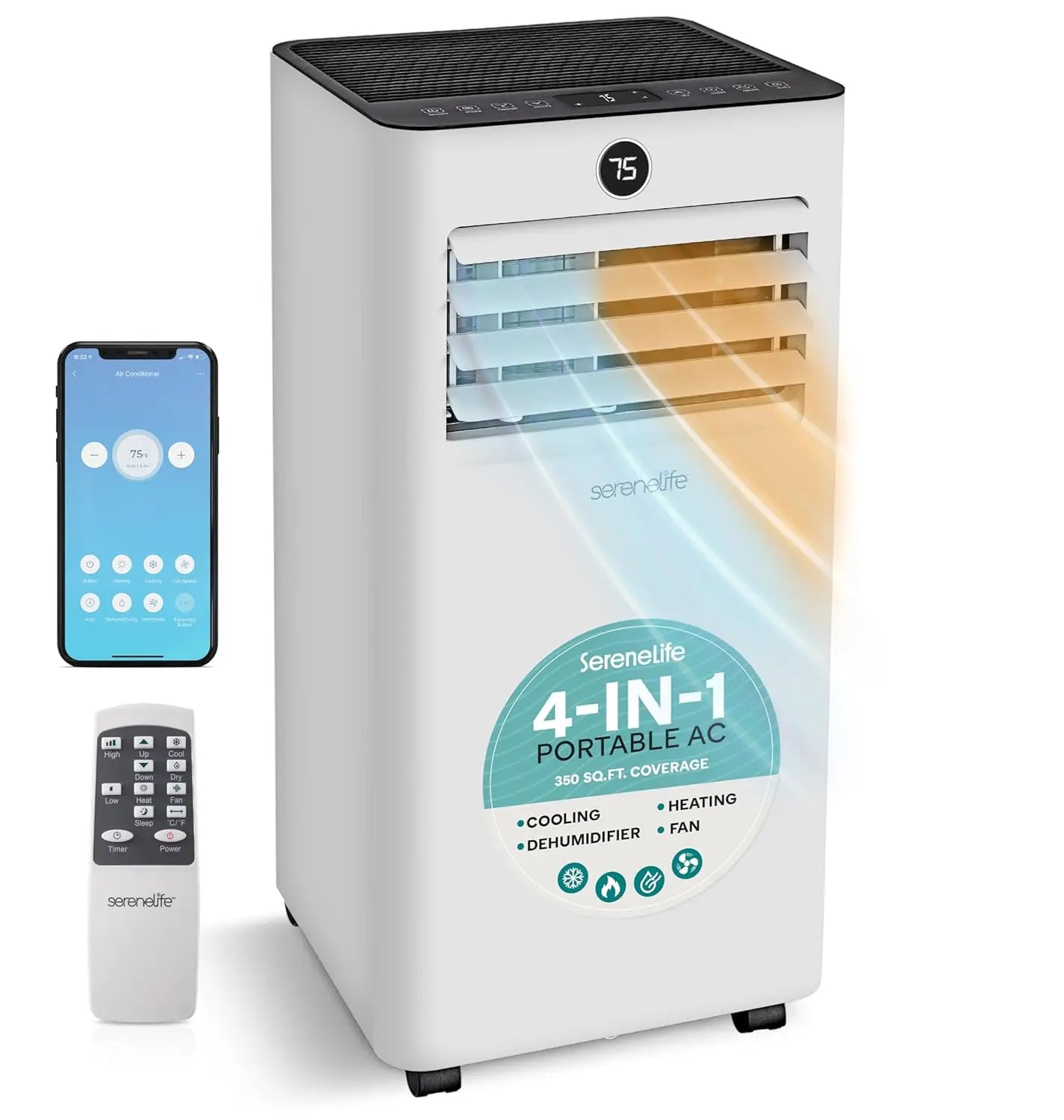 8,000 BTU Portable Air Conditioner and Heater, Small AC with Dehumidifier and Fan, Wifi Function, Mini AC Unit with, Customized