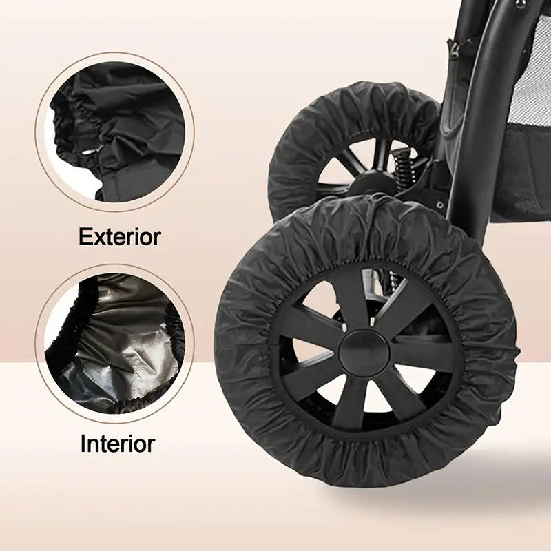 4Pcs/set Baby Stroller Wheel Cover Dustproof Wheelchair Tire Protector Infant Pushchair Pram Wheel Anti-Dirty Case Acce\']0