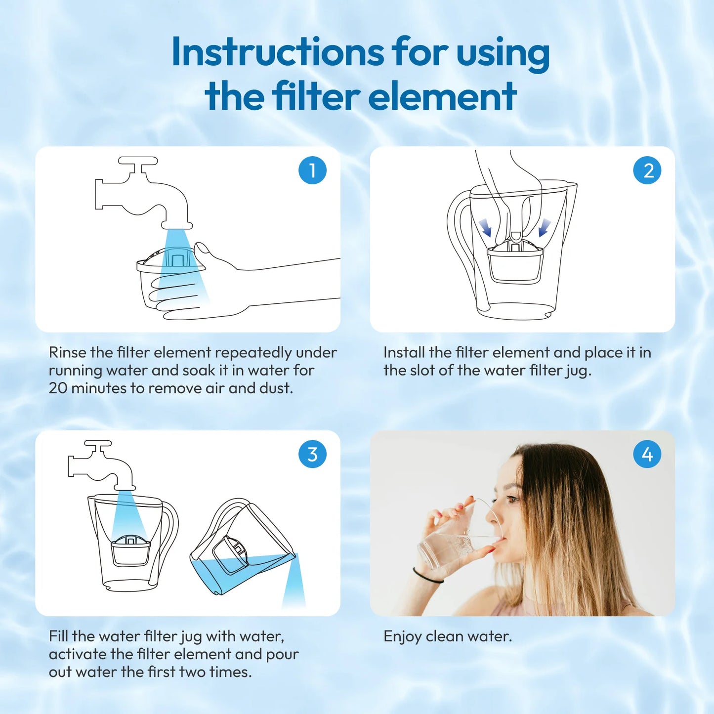 Reimol 12-Pack Replacement Water Filter Cartridges Compatible with BRITA MAXTRA+ and MAXTRA Pro, Fits BRITA Jugs and Kettles