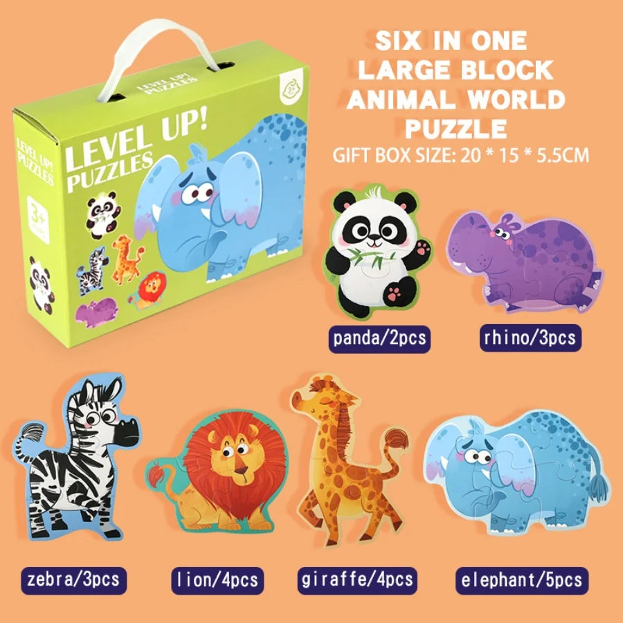 Six in One Handheld Gift Box Puzzle for 3-6 Year Old Children's Puzzle Toys Children's Birthday Gift Sharing Creative Benefits