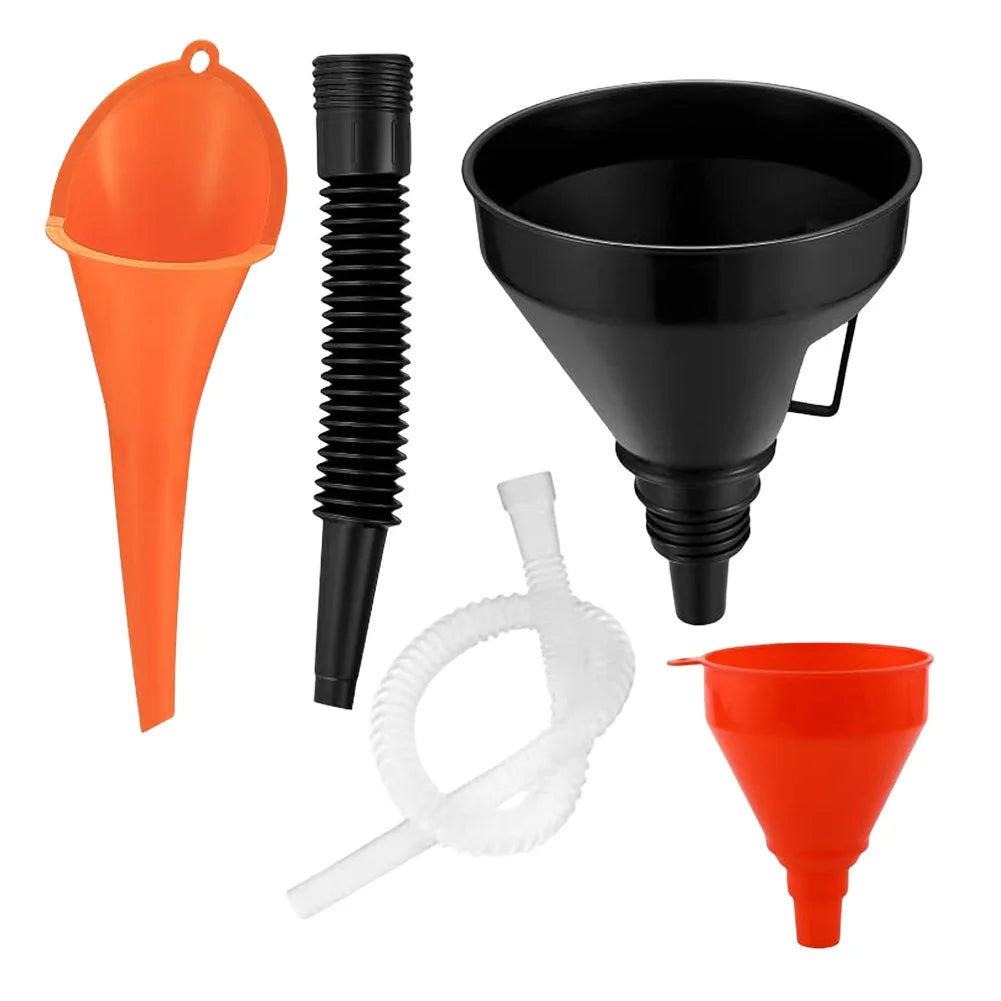 Car Engine Refueling Funnel with Filter Engine Oil Filling Funnel Set Gasoline Oil Fill Universal Tool for Auto Motorcycle Truck