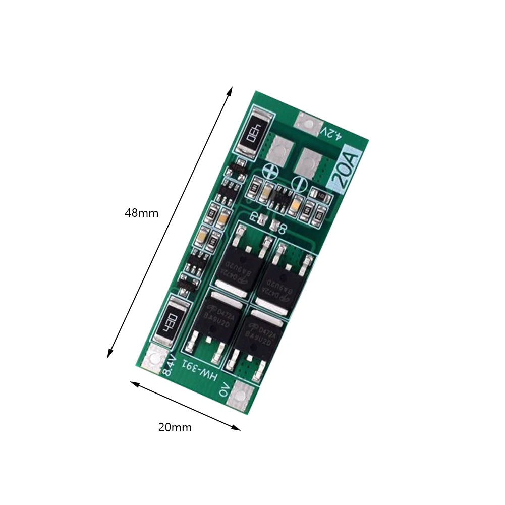 1-5PCS HW-391 2S 20A 7.4V 8.4V 18650 BMS Module 18650 Lithium Battery Charger Protection Board Standard/Balance Module for DIY ﻿