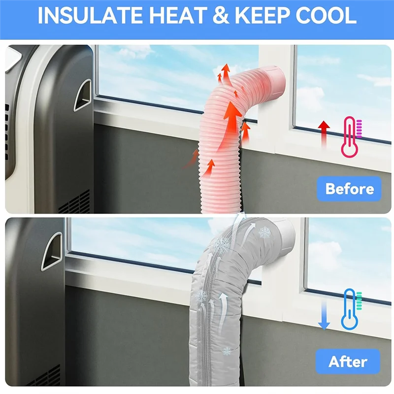 ABKY-Portable Air Conditioner Hose Cover For 5" & 5.9" Diameter AC Exhaust Hoses Tube For Heat Reduction