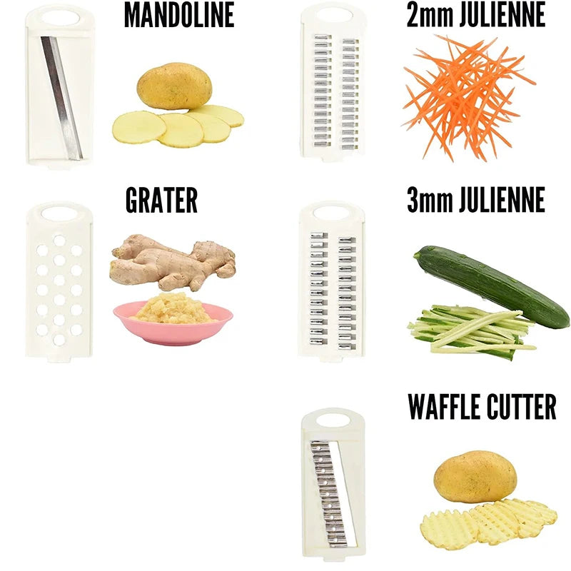 5in1 Vegetable Fruit Slicer Multifunctional Manual Vegetable Chopper Food Grater Cutter Potato Onion Veggie Dicer Kitchen Gadget