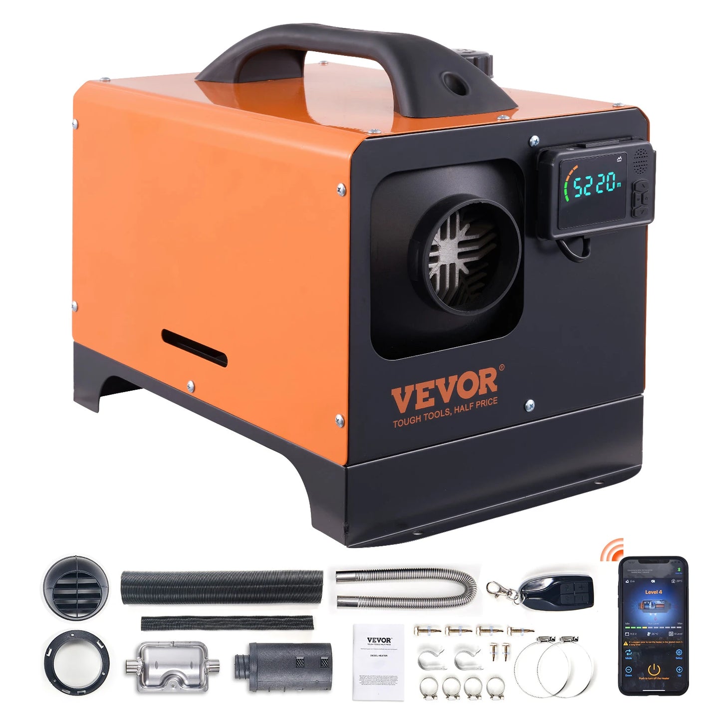 SucceBuy Diesel Air Heater 5/8KW 12V All in One Car Heater with Low Noise Remote Control for RV Truck Boat Parking Diesel Heater