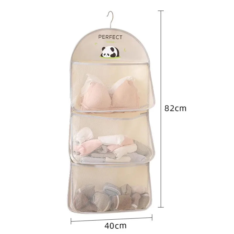 Multifunctional Cloth Hanging Net Pocket Portable Multi-layer Storage Bag Clothesable Organizer Bag Lingerie Storage Hanging Bag