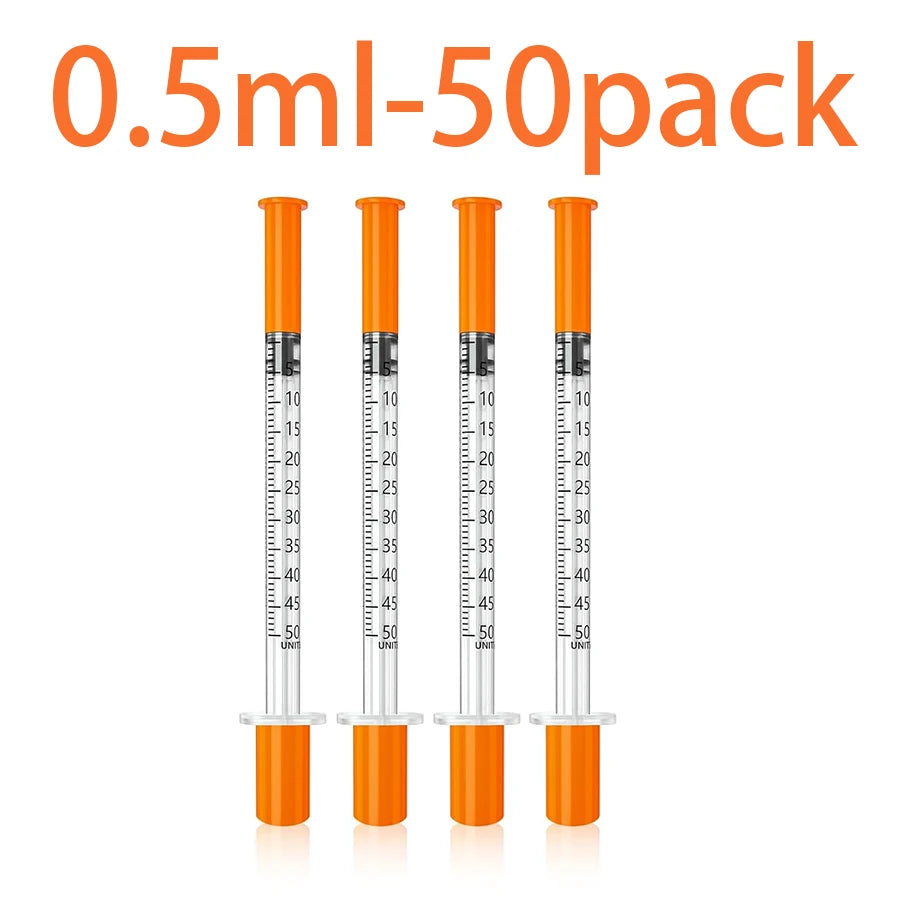 100/50 Pack 0.5/1ml Syringes with Needles Individually Packaged for Laboratory And Pet Supplies