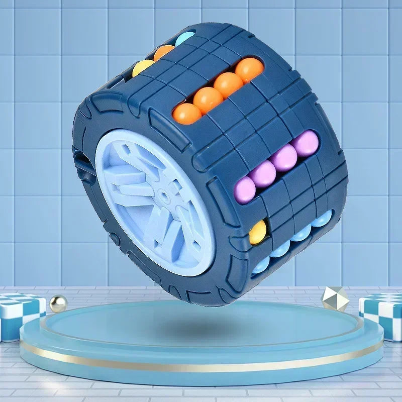 3D Cylinder Cube Toy Magical Bean Rotate Slide Puzzle Games Relieve Stress Children Educational Montessori Infant Toys Gift