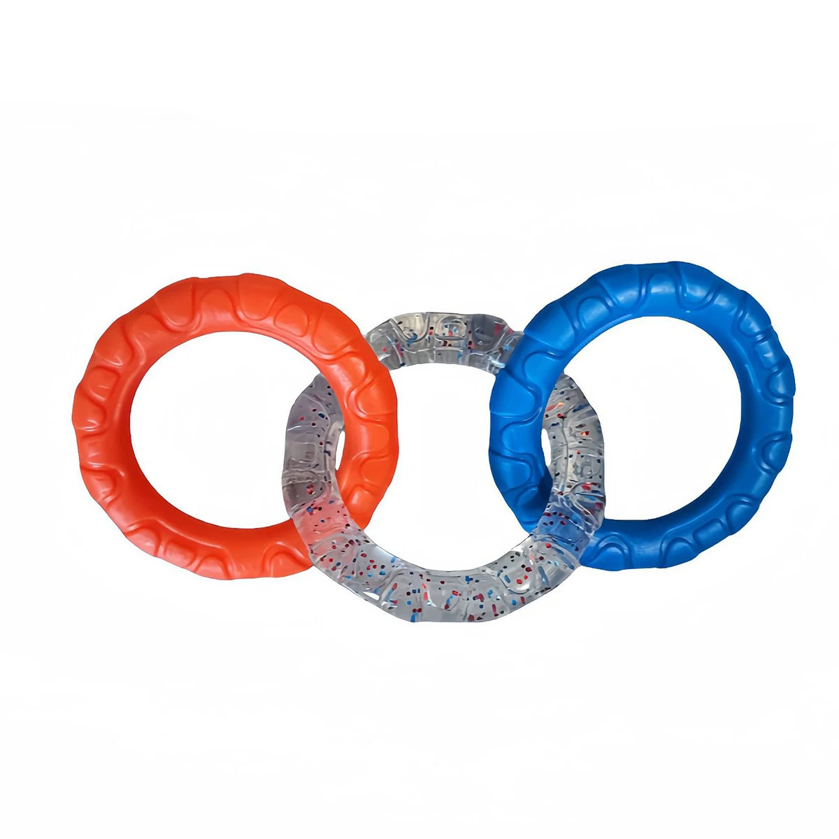 Dog Chew Toy TPR Teeth Cleaning Pet Toys For Small Medium Large Dogs Interactive Bite Resistant 3 Ring Tug Dog Toy Pet Supplies