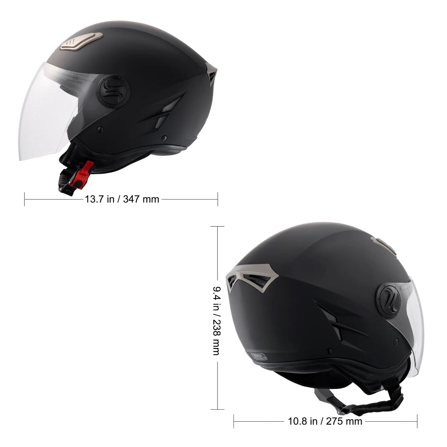 SucceBuy 3/4-Face Motorcycle Helmet , Smart Street ABS & High Density Helmet with Interchangeable Lens, Fit to Youth & Adults
