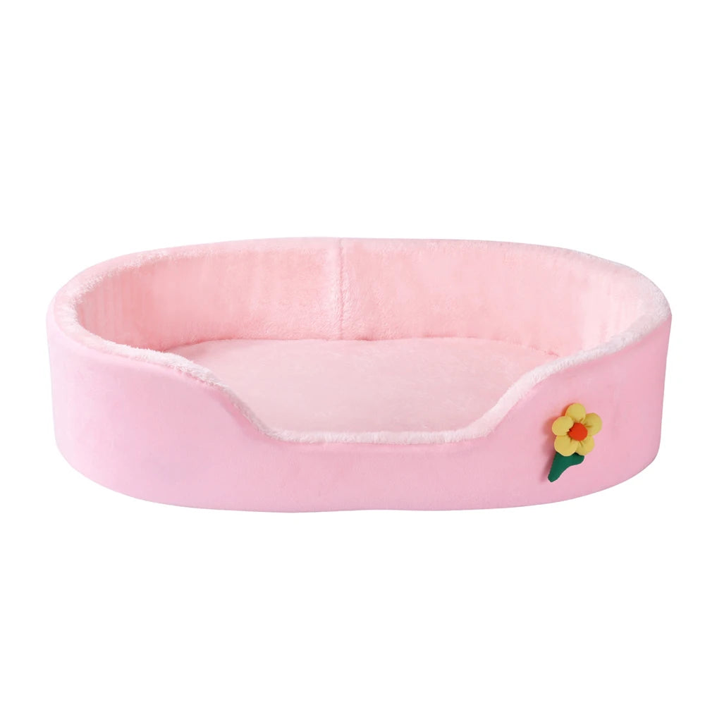 Winter Warm Detachable Small Dog Bed Elastic Round Medium Dog Basket Soft Dog Cushion House Cat Bed Kennel Accessories