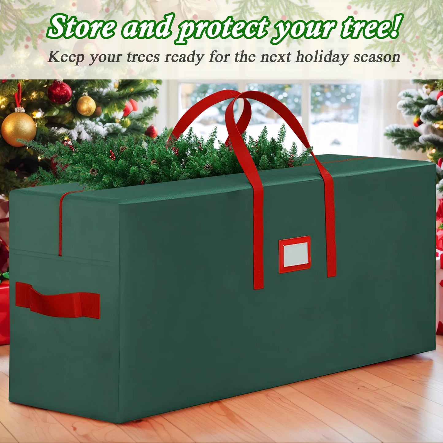 Oxford Xmas Tree Storage Bag w/Handle Waterproof Fold Tree Package Bag(165Green)