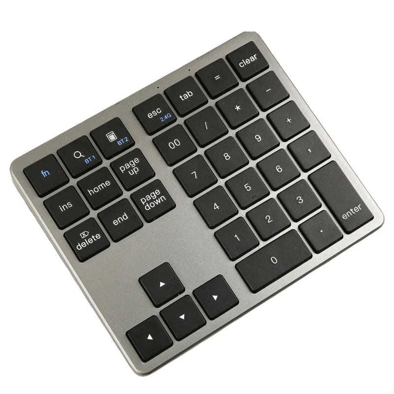 Wireless Numeric Keypad K35, 2.4Ghz & Bluetooth Dual Mode USB-C Rechargeable Numpad for Windows Android iOS